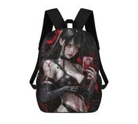 sinyumoney Anime Girl with Card Mochila Escolar/de Negocios, Resistente, Para Portátil, Para Adolescentes, Chicos, Mujeres Y Hombres 17inch