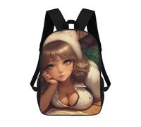 sinyumoney Anime Girl with Cat Ears 17inch Mochilas Escolares Impresas En 3D, Mochilas Escolares De Moda Para Niños De Primaria Y Secundaria