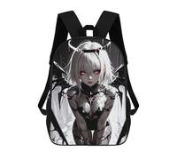 sinyumoney Anime Girl with Dark Angel Wings Mochila Escolar De 17 Pulgadas Para Adolescentes, Con Estampado 3D, Ajustable Y Con Bolsillos, Ideal Para Niños, Niñas Y Estudiantes.