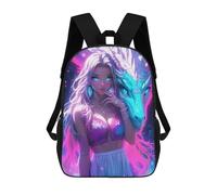 sinyumoney Anime Girl with Dragon Mochila Escolar Para Secundaria Y Preparatoria. Mochila Informal Para Adolescentes, Chicas, Chicos, Mujeres Y Hombres. 17inch