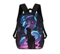 sinyumoney Anime Girl with Dragon Mochila Escolar Resistente Al Agua, Mochila De Viaje, Bolsa Para Computadora Para Hombres, Mujeres Y Adolescentes 17inch