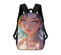 sinyumoney Anime Girl with Iridescent Hair Mochila Escolar Secundaria Informal Para Viajes Para Niños/niñas/adolescentes 17inch