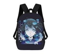 sinyumoney Anime Girl with Koi Fishes Mochila Escolar Para Niños Y Niñas, Mochila Informal De Viaje, Mochila De Gran Capacidad Para El Día A Día 17inch