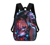 sinyumoney Anime Girl with Neon Accents Mochila Escolar Para El Trabajo, Negocios, Universidad Y Escuela Para Hombres, Mujeres Y Adolescentes 17inch