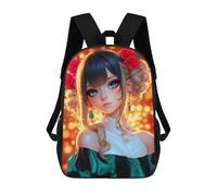 sinyumoney Anime Girl with Red Roses Mochilas Infantiles Mochila Escolar Impresa En 3D Para Niños Mochilas De Viaje Bolsas Para Libros Para Niños 17inch Mochila Escolar