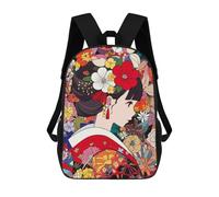 sinyumoney Anime Kimono Girl Flowers Mochila Escolar Para Niños, Mochila Escolar Impresa En 3D Para Estudiantes De Primaria Y Secundaria 17inch