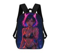 sinyumoney Anime Neon Girl in Water 17inch Mochila Escolar Impresa En 3D Para Niños, Mochila Escolar Informal De Moda, Mochilas De Viaje Para Niños Y Estudiantes.