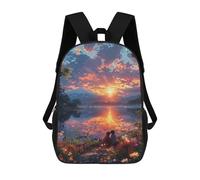 sinyumoney Anime Sunset Lake Romance Mochila Escolar Infantil Impresa En 3D Para Niños, Mochila De Viaje De Alta Capacidad, Mochilas Para Libros De 17 Pulgadas Para Niños
