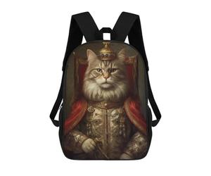 sinyumoney Anthropomorphic King Cat Mochilas Escolares Mochilas Escolares De Secundaria Mochila Informal Para Acampar Aventuras Al Aire Libre Y Viajes Diarios 17inch
