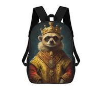 Sinyumoney Anthropomorphic Sea Otter Mochila escolar para niñas y niños, gran capacidad, ligera, para niños y estudiantes, King Meerkat, 17"