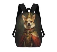 Sinyumoney Anthropomorphic Sea Otter Mochila escolar para niñas y niños, gran capacidad, ligera, para niños y estudiantes, Anthropomorphic King Dog, 17"