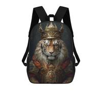 Sinyumoney Anthropomorphic Sea Otter Mochila escolar para niñas y niños, gran capacidad, ligera, para niños y estudiantes, Fancy King Tiger, 17"