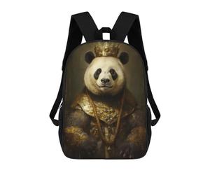 Sinyumoney Anthropomorphic Sea Otter Mochila escolar para niñas y niños, gran capacidad, ligera, para niños y estudiantes, Panda King With A Crown, 17"