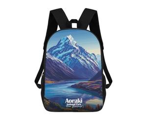 sinyumoney Aoraki National Park, New Zealand Mochila Escolar Para Niños Mochila Escolar Impresa En 3D Mochila Escolar De Moda Para Niños De Primaria Y Secundaria 17inch