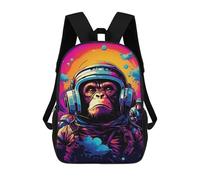 sinyumoney Ape Astronaut Space Adventure Mochila Escolar Para Secundaria, Mochila Informal Para Niñas Y Adolescentes 17inch