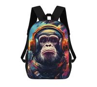 sinyumoney Ape Astronaut Space Suit-4 Mochila Escolar Infantil De 17 Pulgadas, Mochila Escolar Impresa En 3D Para Niños De Primaria Y Secundaria