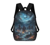 sinyumoney Apocalyptic Cityscape Under A Swirling Sky Mochilas Impresas En 3D Para Niños, Mochila Escolar, Mochila De Moda Para Niños De Primaria Y Secundaria 17inch