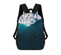 sinyumoney Arctic Humpback Whale from Above Mochilas Para Niños Mochila Escolar De Moda Mochila Escolar Impresa En 3D Para Niños Estudiantes De Primaria Y Secundaria 17inch