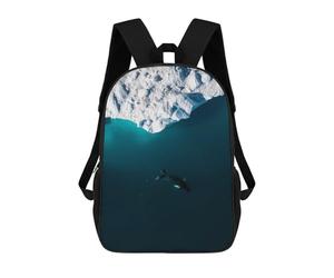 sinyumoney Arctic Humpback Whale from Above Mochilas Para Niños Mochila Escolar De Moda Mochila Escolar Impresa En 3D Para Niños Estudiantes De Primaria Y Secundaria 17inch