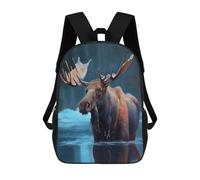sinyumoney Arctic Moose Oil Paint Mochila, Mochila Infantil, Mochila Escolar Para Estudiantes, Mochila Para Libros, Mochila Escolar Impresa En 3D Para Niños Y Niñas 17inch