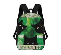 sinyumoney ARE YOU POOPING BLACK CAT Mochila Infantil Escolar Para Niños Con Estampado 3D De Dibujos Animados, Mochila Escolar Para Estudiantes, Mochila Para Portátil Para Niños Y Niñas 17inch
