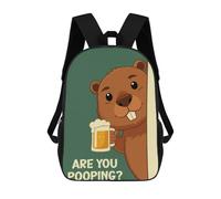 sinyumoney Are You Pooping Bober Beaver Mochilas Infantiles Impresas En 3D, Mochilas De Moda Informales, Mochilas De Viaje Bonitas, Mochilas Informales Para Exteriores Para Niños Y Niñas 17inch