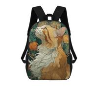 sinyumoney Art Deco Cat Portrait Mochila Escolar Infantil Impresa En 3D Para Niños, Mochilas De Viaje De Alta Capacidad, Bolsas Para Libros, Mochila Escolar Infantil 17inch