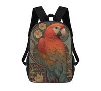 sinyumoney Art Deco Parrot Mochila Escolar Impresa En 3D Para Niños Y Niñas, Mochila Para Portátil Para Niños/estudiantes/adultos 17inch