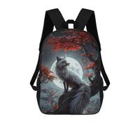 sinyumoney Art Fox Under Autumn Moon 17inch Mochilas Escolares Impresas En 3D, Mochilas Escolares De Moda Para Niños De Primaria Y Secundaria