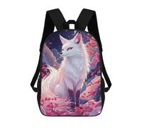 sinyumoney Art Fox with Cherry Blossoms Mochila Escolar Infantil Impresa En 3D Para Niños, Mochila De Viaje De Alta Capacidad, Mochilas Para Libros De 17 Pulgadas Para Niños