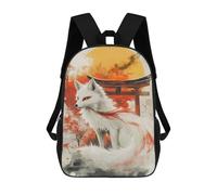 sinyumoney Art Fox with Red Tail Mochilas Escolares Para La Escuela Secundaria, Preparatoria, Universidad Y Viajes Para Niñas Y Adolescentes 17inch