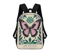 sinyumoney Art Nouveau Butterfly Mochila Escolar Impresa En 3D 17inch Mochila Escolar Infantil Mochilas De Viaje Mochila Informal De Moda Para Niños Y Estudiantes