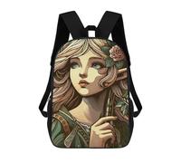 sinyumoney Art Nouveau Elf Mochila Infantil, Mochila Escolar Impresa En 3D, Mochila Para Niños Y Niñas, Mochila Escolar Ajustable Para La Escuela Primaria 17inch