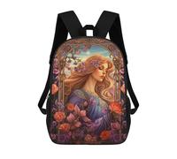 sinyumoney Art Nouveau Floral Fantasy -1 Mochila Escolar Grande Resistente Al Agua Para Portátil Para Niñas Y Adolescentes 17inch