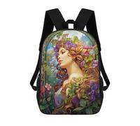 sinyumoney Art Nouveau Floral Fantasy -2 Mochila Escolar Ligera E Informal Para Adolescentes, Niños, Mujeres Y Hombres 17inch