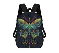 sinyumoney Art Nouveau Neon Butterfly on Dark Mochila Escolar Infantil Impresa En 3D 17inch Mochilas De Moda Para Niños De Primaria Y Secundaria