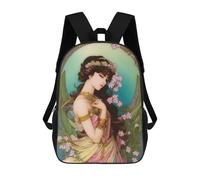 sinyumoney Art Nouveau Persephone Mochila Infantil, Mochila Escolar Impresa En 3D, Mochila Para Niños Y Niñas, Mochila Escolar Ajustable Para La Escuela Primaria 17inch