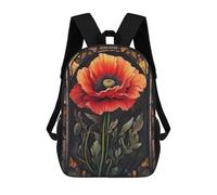sinyumoney Art Nouveau Poppy Flower Mochila Escolar Infantil Impresa En 3D Para Niños, Mochilas De Viaje, Bolsas Para Libros Para Niños Estudiantes De Primaria 17inch