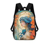sinyumoney Art Nouveau Woman Mochila Escolar Infantil Impresa En 3D Para Niños, Mochila De Viaje De Alta Capacidad, Bolsas Para Libros, Mochila Escolar Infantil 17inch