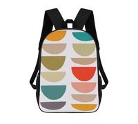 sinyumoney Art of Semicircles 2 Mochila Infantil, Mochila Escolar Impresa En 3D, Mochila Para Niños Y Niñas, Mochila Escolar Ajustable Para La Escuela Primaria 17inch