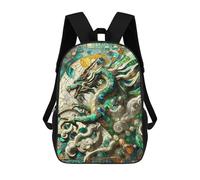 sinyumoney Asian Jade Dragon Kintsugi Mochila Infantil Para Niñas, Mochila Escolar 3D, Mochila Para Niños Pequeños, Mochila Informal De Día, Mochila Escolar De Moda 17inch