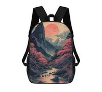 sinyumoney Asian Vintage Landscape Mochila Infantil, Mochila Escolar Para Niños, Mochila Escolar Infantil Con Estampado 3D De Dibujos Animados, Mochila De Gran Capacidad Para Niños Y Niñas 17inch