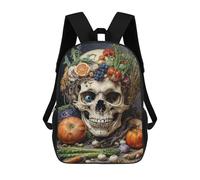 sinyumoney Asparagus Skull Still Life Mochila Escolar Infantil Estampada Para Adultos Y Niños, Mochila De Viaje Para El Día A Día 17inch