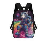 sinyumoney Astronaut Cat Colorful Mochila Escolar Infantil Impresa En 3D, Mochila Informal De Moda Para Niños, Mochila De Viaje De Alta Capacidad Para Libros Para Niños 17inch