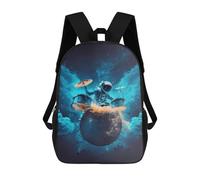 sinyumoney Astronaut Drummer in Space -1 Mochila Escolar Impresa En 3D Para Niños, Mochila Escolar Informal De Moda Para Viajes Para Niños Y Estudiantes 17inch