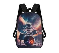 sinyumoney Astronaut Drummer in Space Mochila De Peluche Con Dibujos Animados, Mochila 3D Para Niños, Bolsa Escolar, Idea De Regalo De Cumpleaños Para Niños Y Niñas 17inch