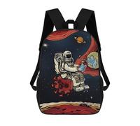 sinyumoney Astronaut Fighting Virus in Space Mochila Escolar De Moda Para Estudiantes, Adecuada Para Niños Y Niñas, Mochila Informal Para Viajes Al Aire Libre, Esencial Para El Día A Día 17inch