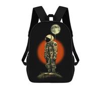 sinyumoney Astronaut Floating Moon Balloon Mochila Infantil De 17 Pulgadas, Mochila Escolar Con Estampado 3D De Dibujos Animados Para Niños Y Adolescentes.