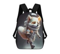 sinyumoney Astronaut Fox in Space Suit Mochila Escolar Para Niñas Y Niños, Mochilas De Gran Capacidad, Mochilas Ligeras Para Niños Y Estudiantes 17inch