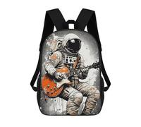 sinyumoney Astronaut Guitar Music Mochila Impresa En 3D Para Niños, Mochila Escolar, Mochilas De Viaje Para Niños, Bolsas De Libros De Alta Capacidad, Mochila Infantil 17inch